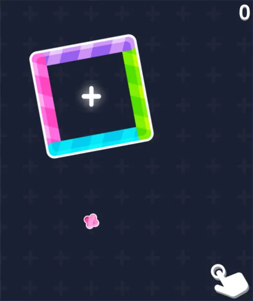 Candy Jump with a candy below colored walls and a tap prompt
