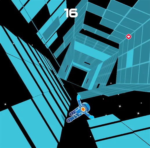 Collect hearts and chase high score in Electron Dash