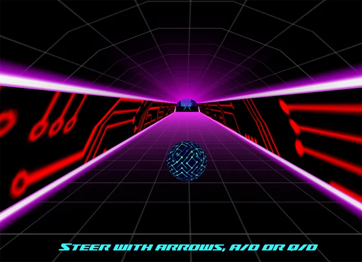 Slope Cyber start screen showing A and D steer controls